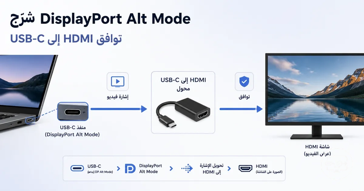 شرح مبسط لوضع DisplayPort Alt Mode ودوره في توافق USB-C إلى HDMI