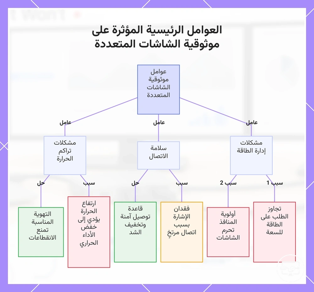 العوامل الرئيسية المؤثرة على موثوقية الشاشات المتعددة