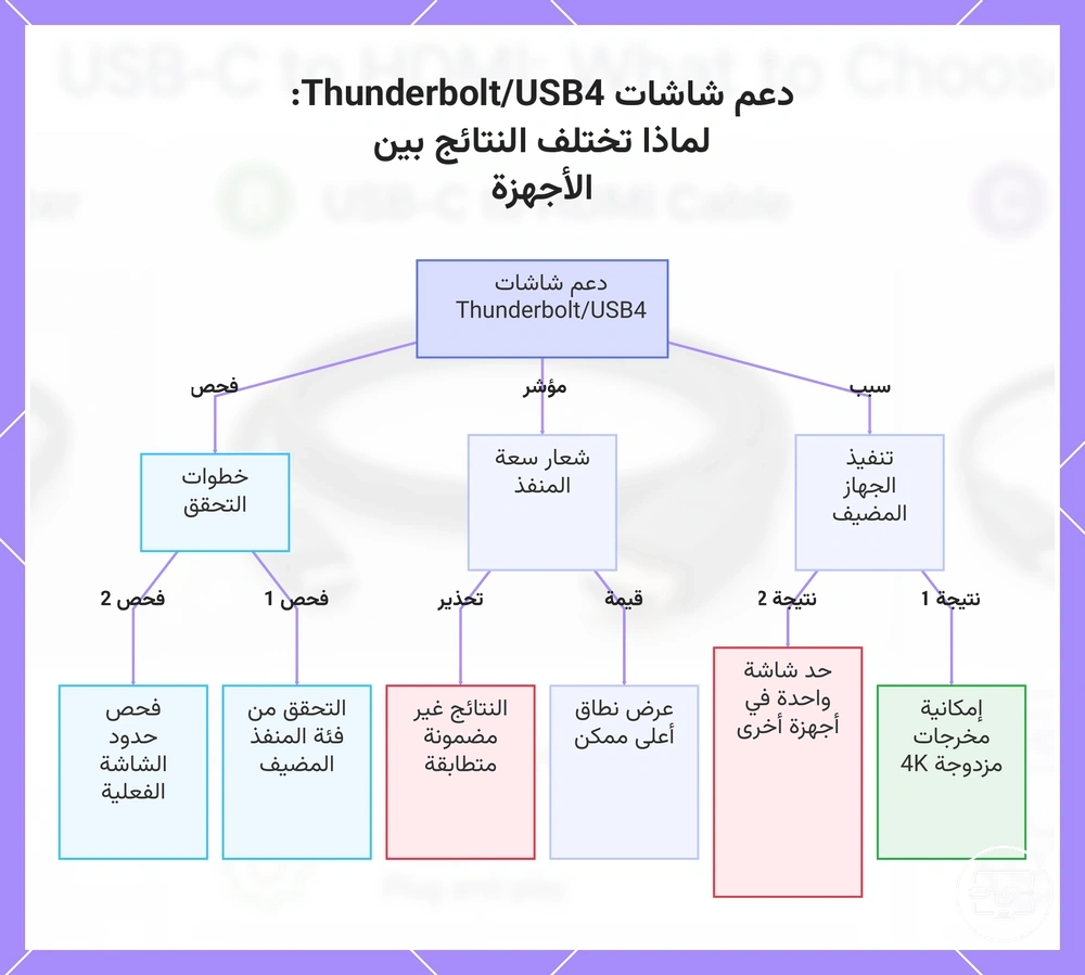 دعم شاشات Thunderbolt/USB4: لماذا تختلف النتائج بين الأجهزة