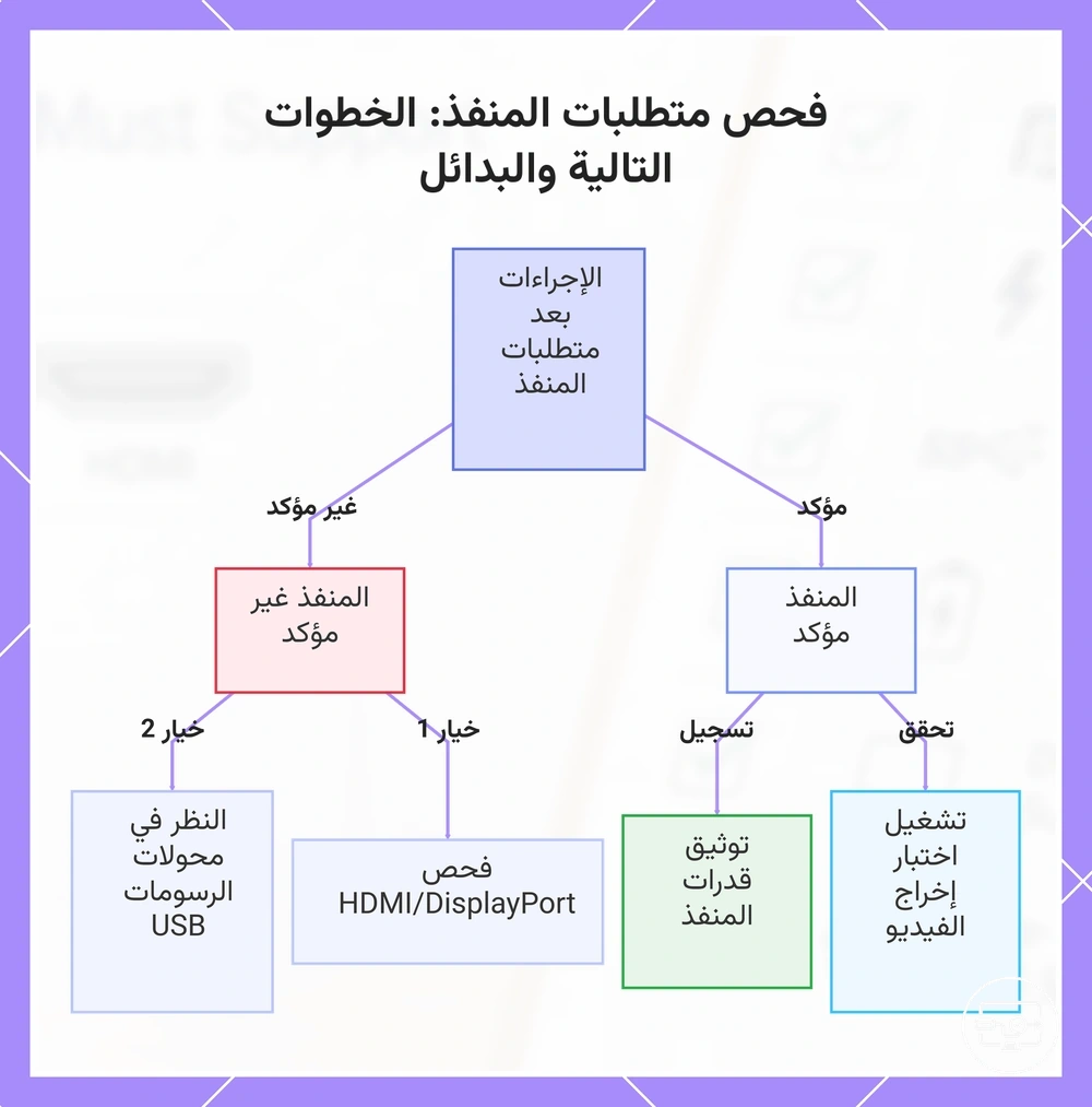 فحص متطلبات المنفذ: الخطوات التالية والبدائل