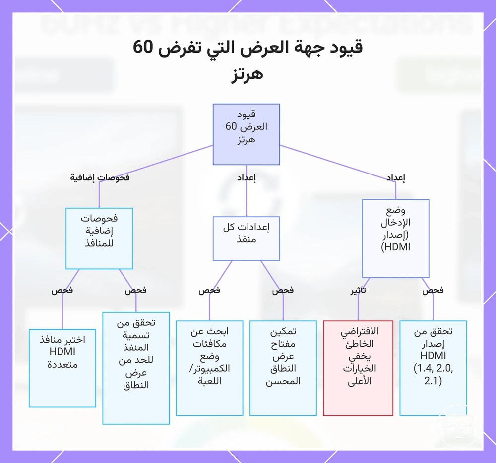 قيود جهة العرض التي تفرض 60 هرتز