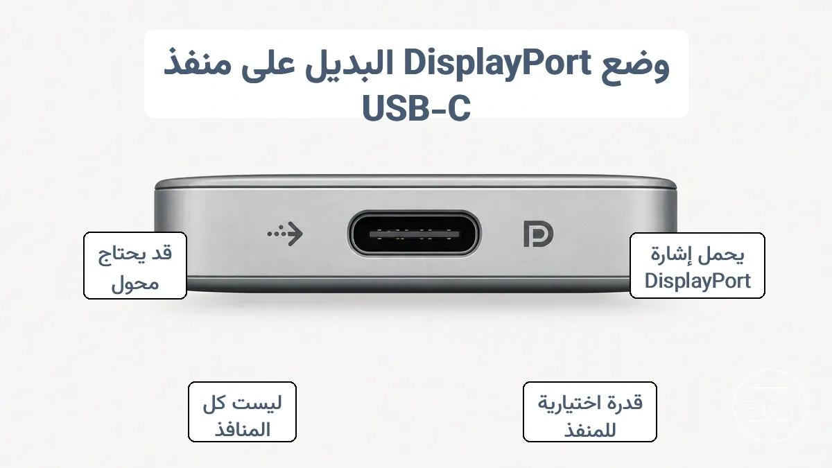 علامات منفذ USB-C تشير إلى دعم وضع DisplayPort البديل وغموض التسميات