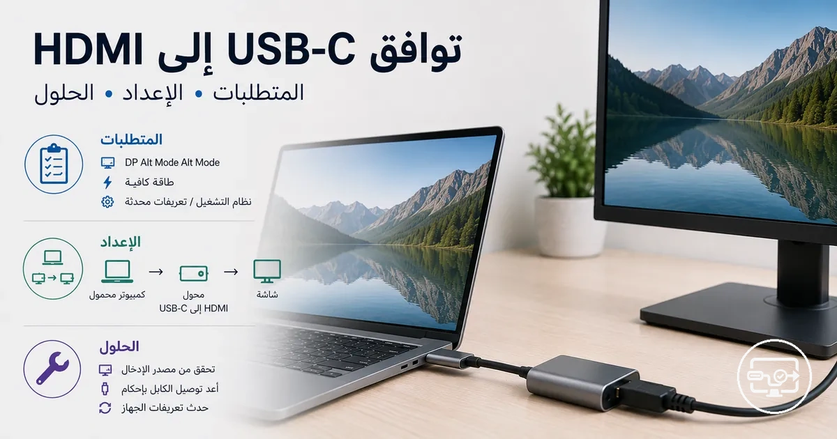نظرة عامة على توافق USB-C إلى HDMI توضح المتطلبات ومسارات الإعداد والحلول الشائعة