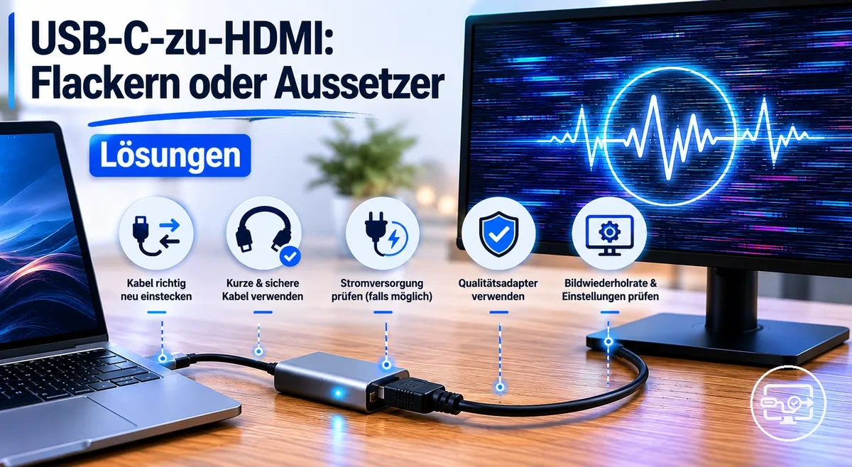 Lösungen für USB-C-zu-HDMI bei Flackern oder Aussetzern mit Fokus auf Signalstabilität