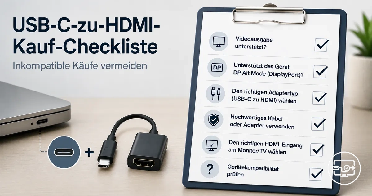 Kauf-Checkliste für USB-C-zu-HDMI, um unpassende Adapter zu vermeiden