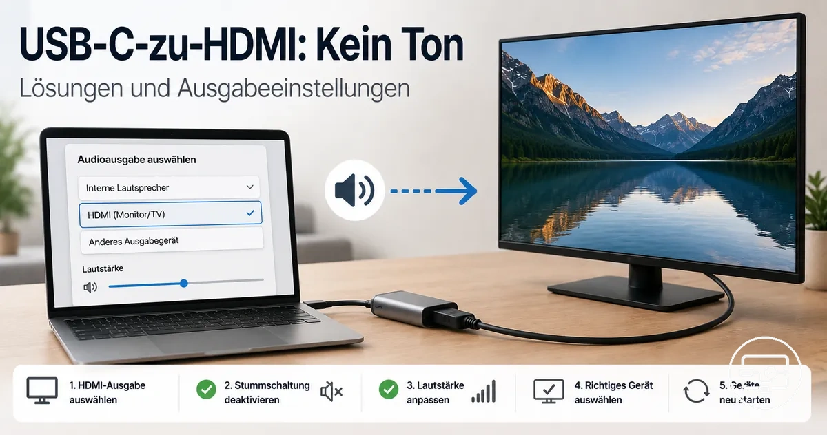 USB-C-zu-HDMI ohne Ton: Ausgabewahl und HDMI-Audio-Routing prüfen