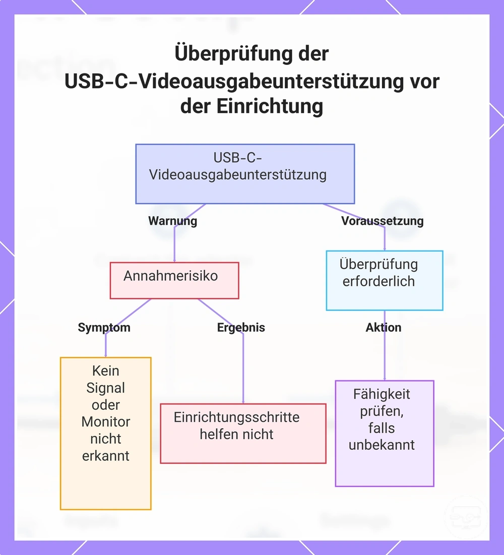 Überprüfung der USB-C-Videoausgabeunterstützung vor der Einrichtung
