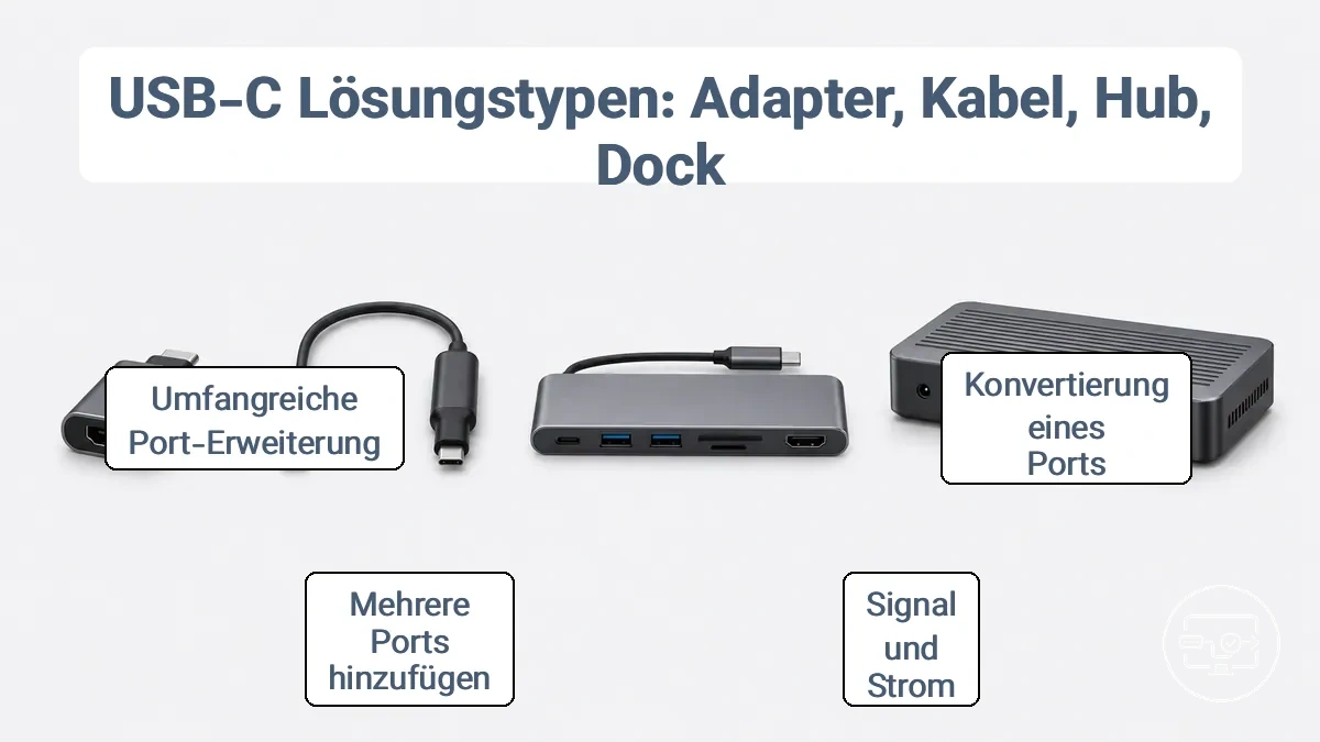 Physische Bauformen von Adapter, Kabel und Dock