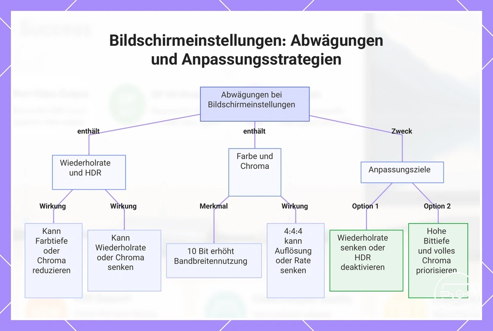 Bildschirmeinstellungen: Abwägungen und Anpassungsstrategien