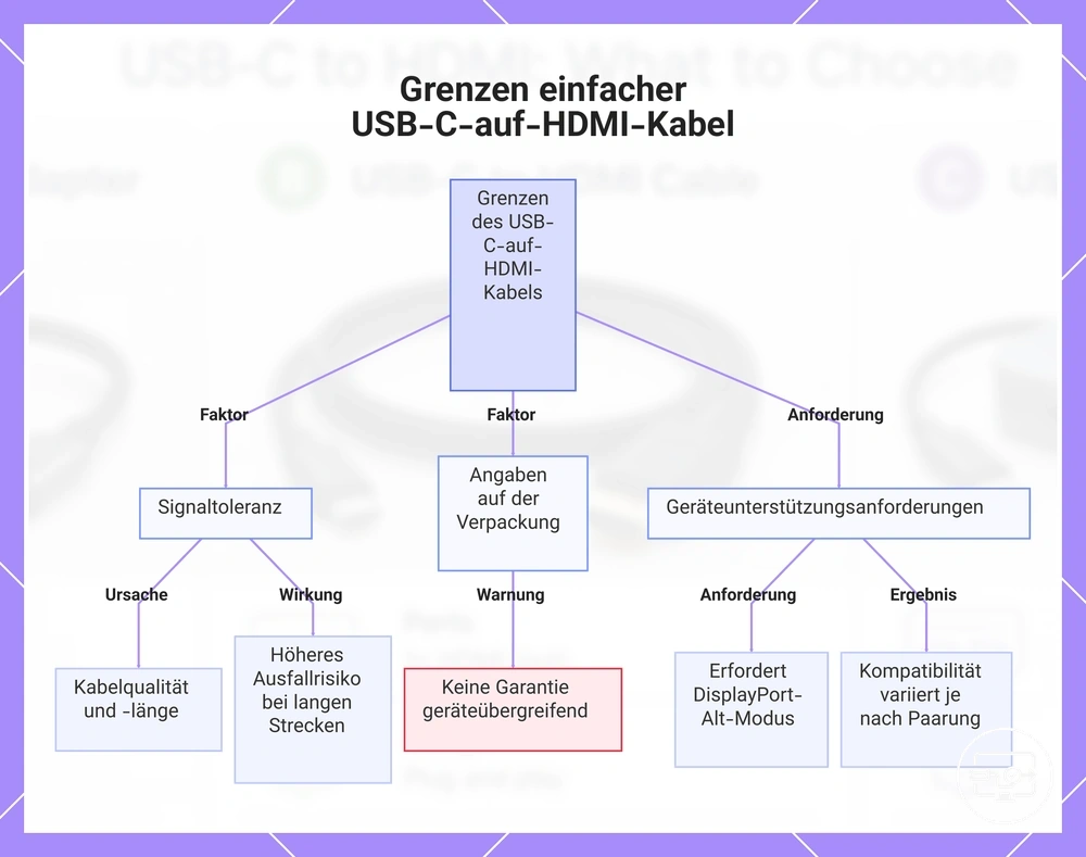 Grenzen einfacher USB-C-auf-HDMI-Kabel