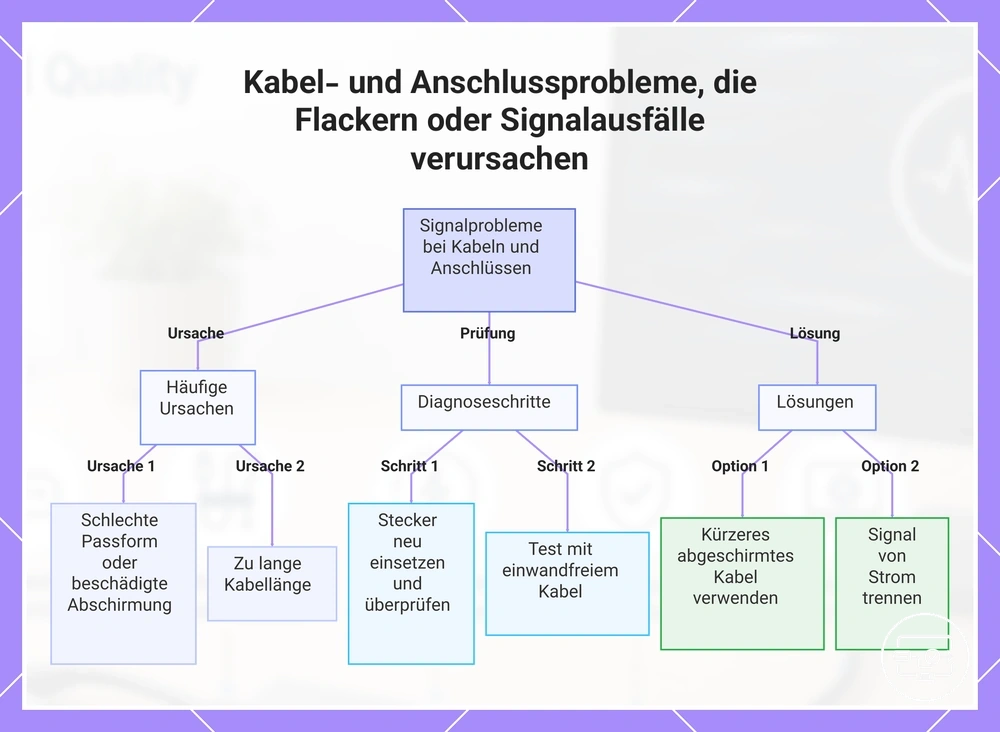 Kabel- und Anschlussprobleme, die Flackern oder Signalausfälle verursachen