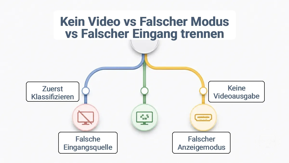 Entscheidungsbaum zur Klassifizierung von keiner Videoausgabe, falschem Anzeigemodus und falscher Eingangsquelle