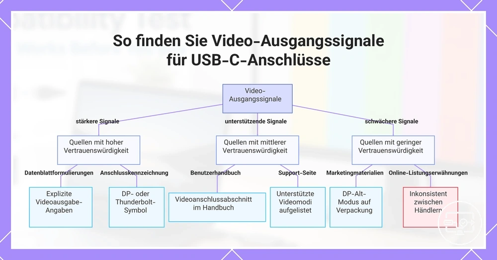 So finden Sie Video-Ausgangssignale für USB-C-Anschlüsse
