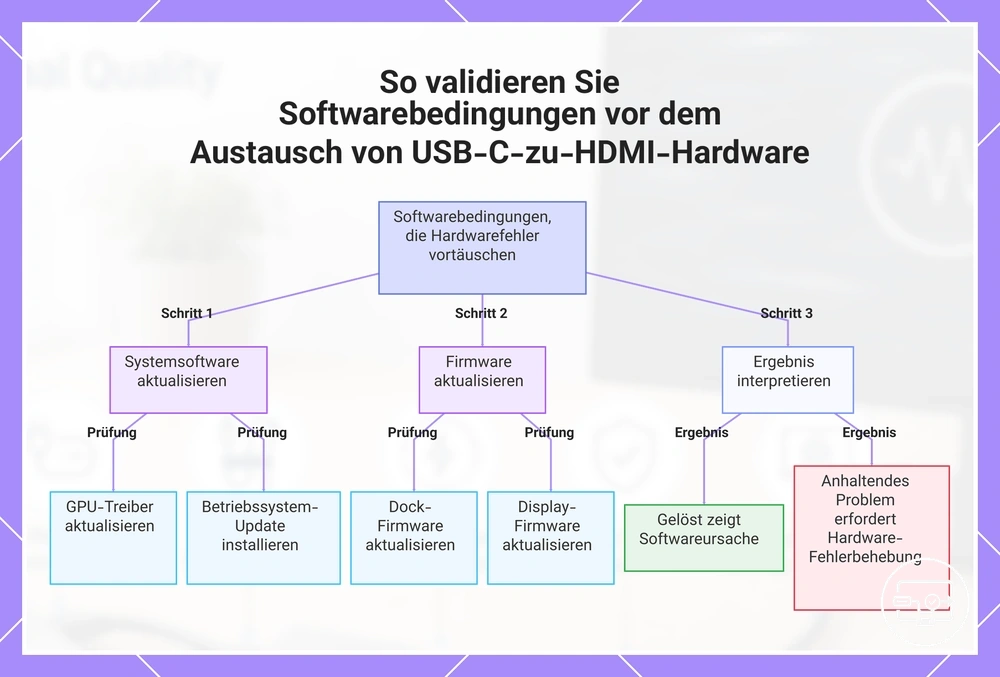 So validieren Sie Softwarebedingungen vor dem Austausch von USB-C-zu-HDMI-Hardware
