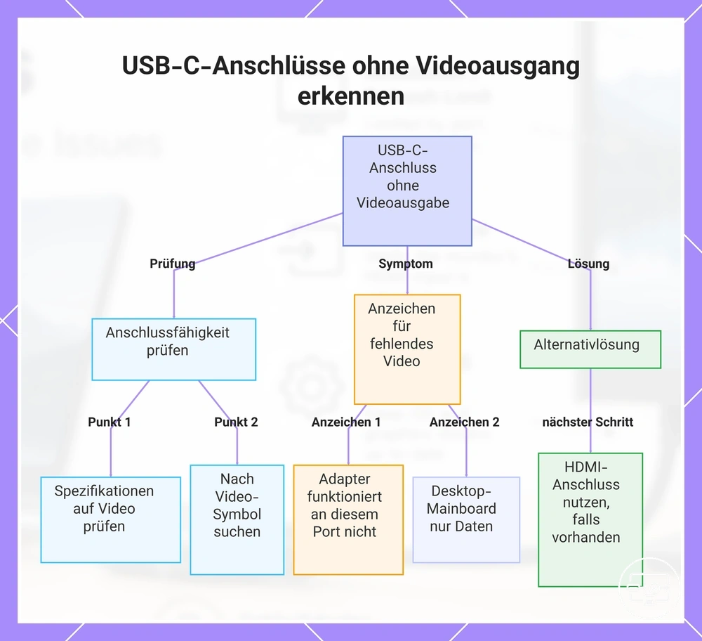 USB-C-Anschlüsse ohne Videoausgang erkennen