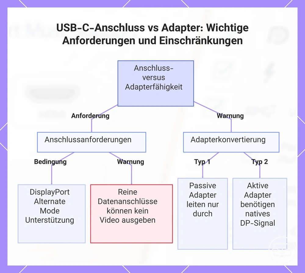 USB-C-Anschluss vs Adapter: Wichtige Anforderungen und Einschränkungen