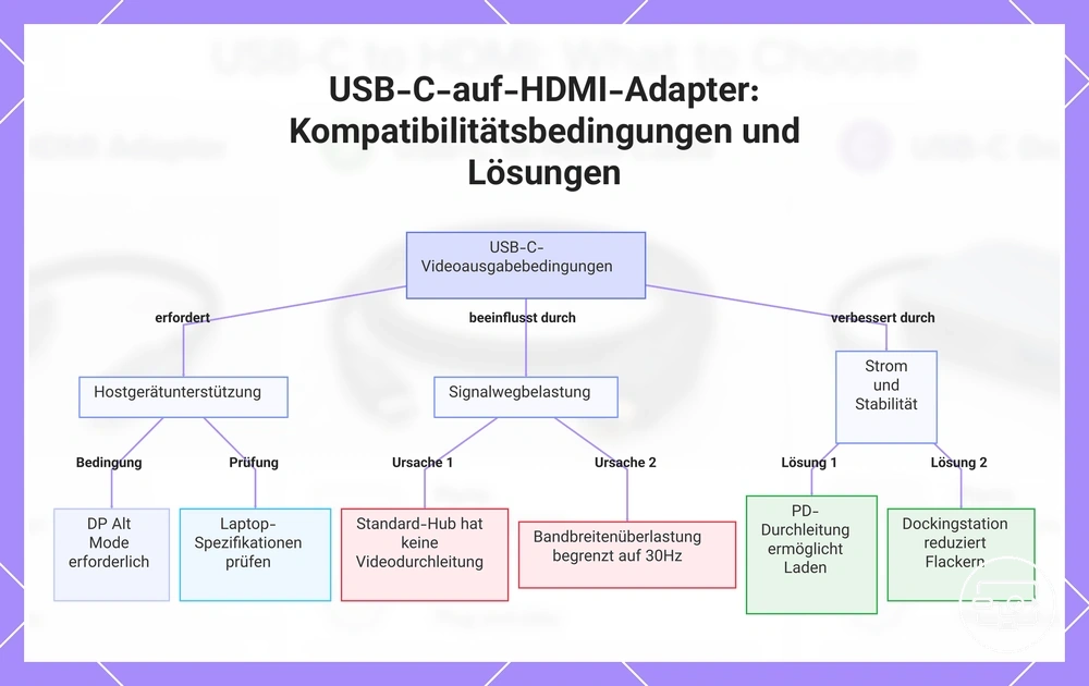 USB-C-auf-HDMI-Adapter: Kompatibilitätsbedingungen und Lösungen