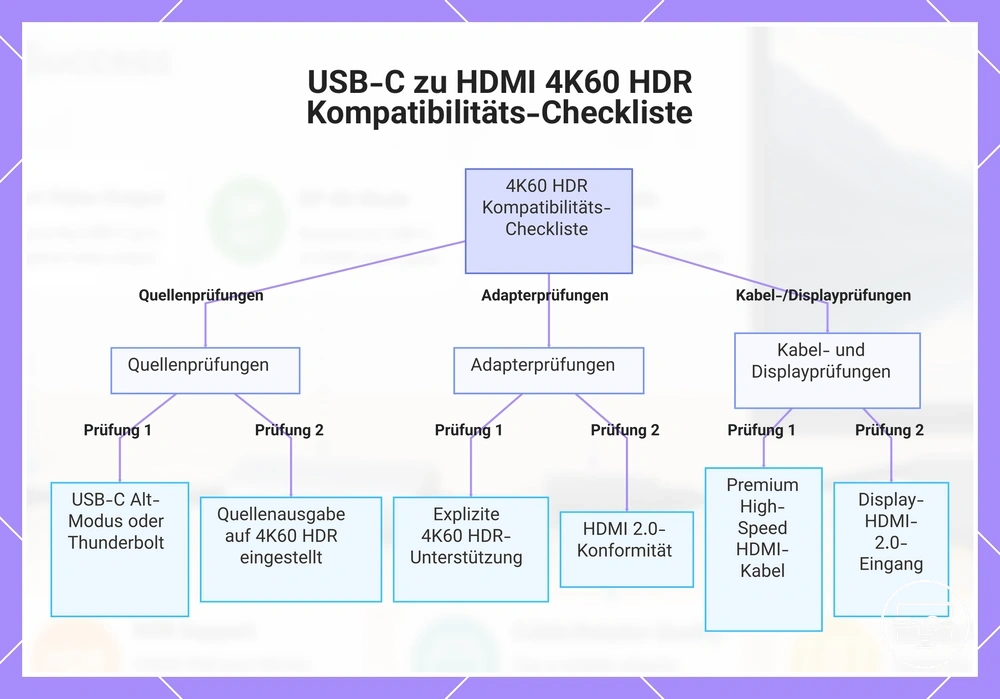 USB-C zu HDMI 4K60 HDR Kompatibilitäts-Checkliste