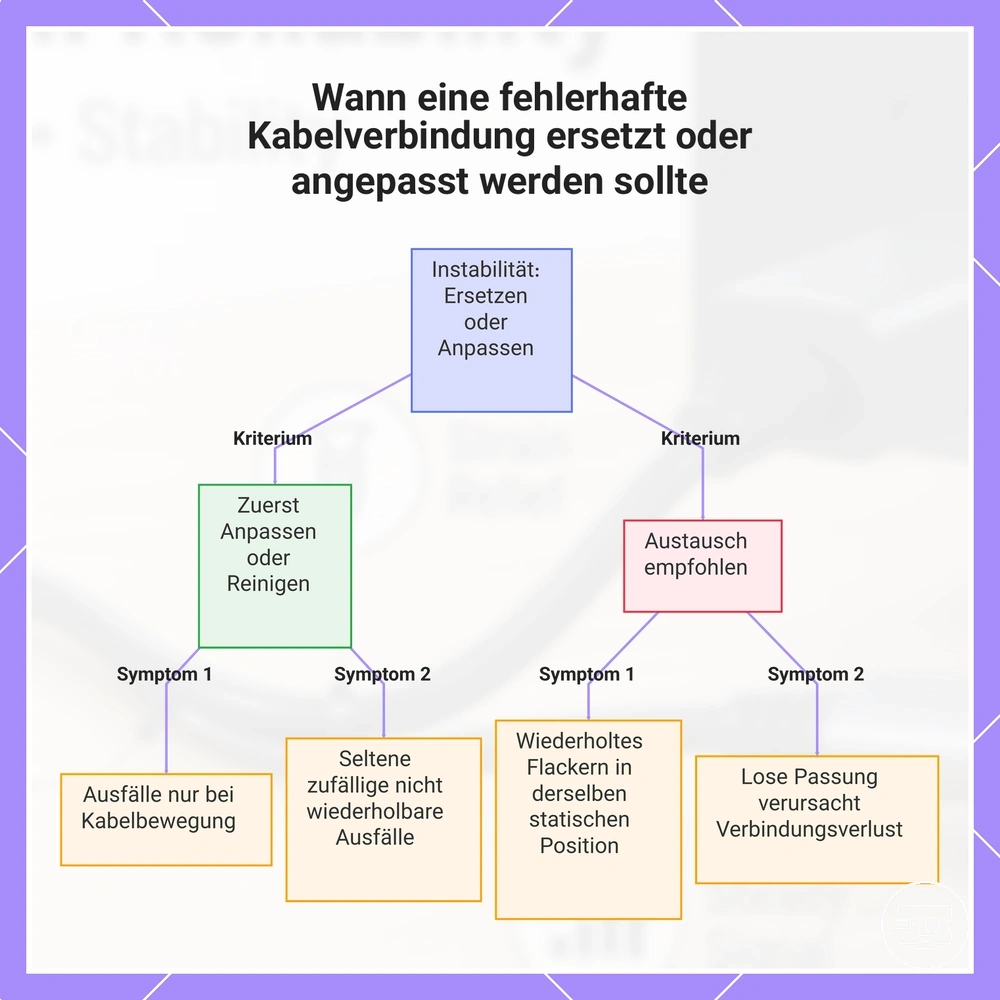 Wann eine fehlerhafte Kabelverbindung ersetzt oder angepasst werden sollte