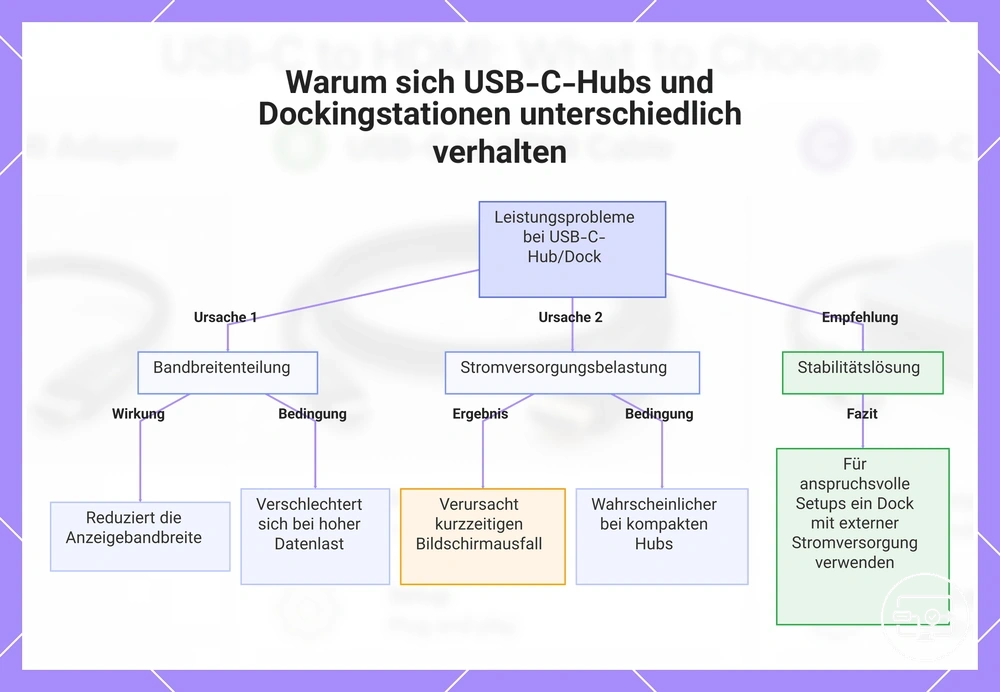 Warum sich USB-C-Hubs und Dockingstationen unterschiedlich verhalten