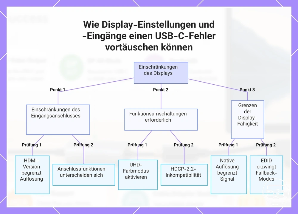 Wie Display-Einstellungen und -Eingänge einen USB-C-Fehler vortäuschen können