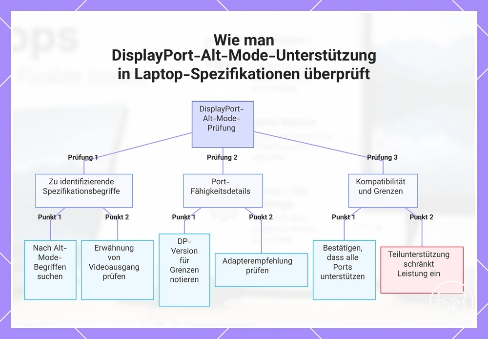 Wie man DisplayPort-Alt-Mode-Unterstützung in Laptop-Spezifikationen überprüft