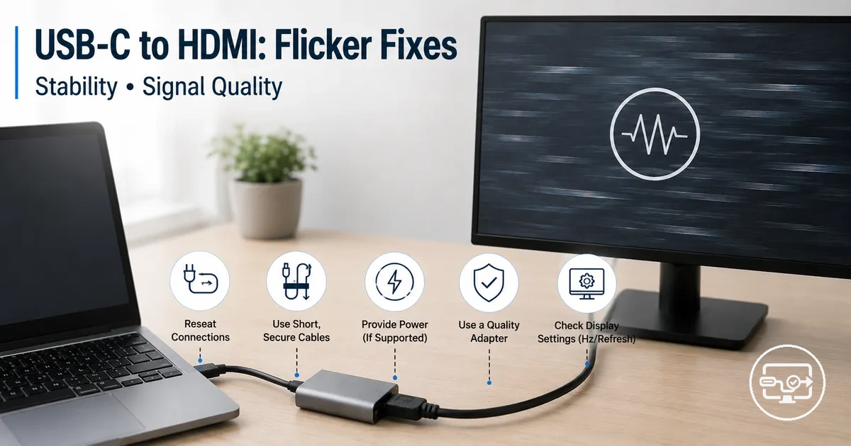 USB-C to HDMI compatibility flickering and dropout fixes focusing on stability and signal quality