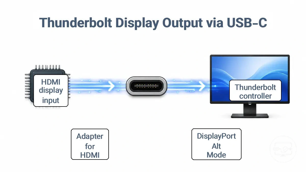 Signal flow from Thunderbolt controller to HDMI display