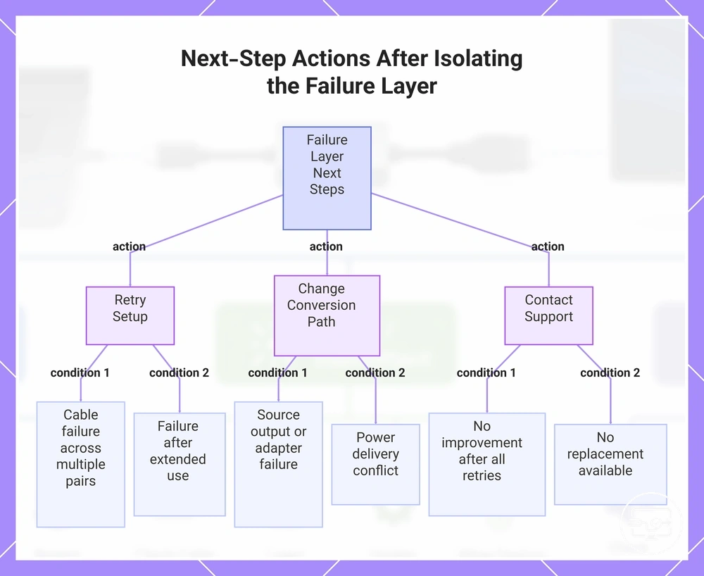 Next-Step Actions After Isolating the Failure Layer