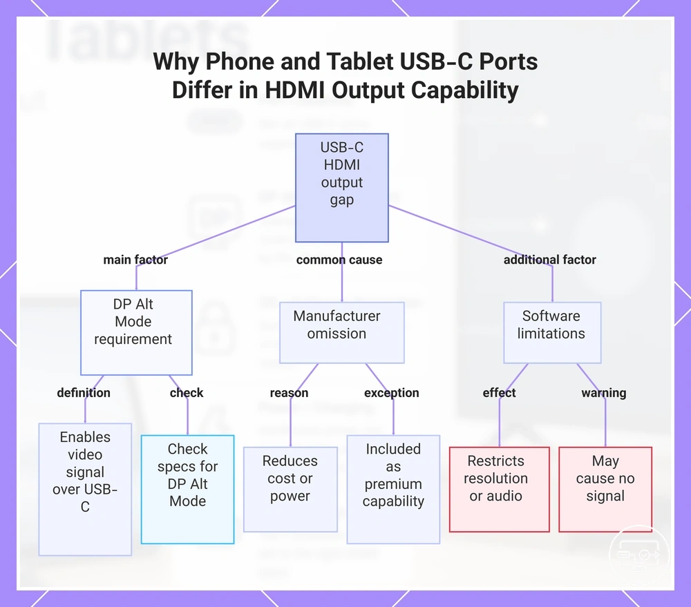 Why Phone and Tablet USB-C Ports Differ in HDMI Output Capability