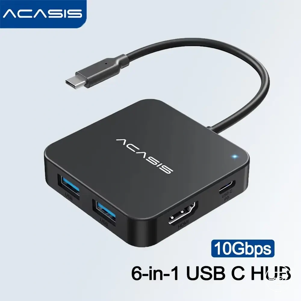 Hub USB-C con HDMI 6 en 1, 4K 60 Hz