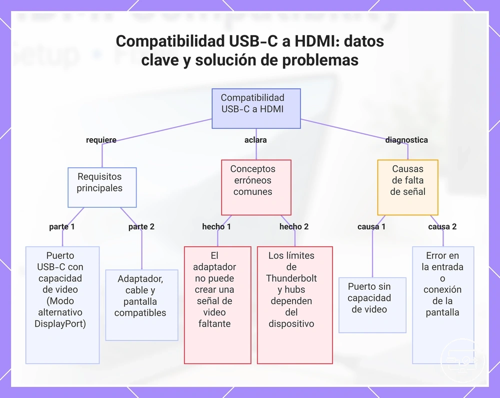 Compatibilidad USB-C a HDMI: datos clave y solución de problemas