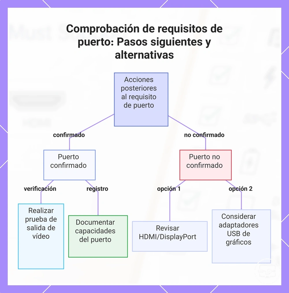 Comprobación de requisitos de puerto: Pasos siguientes y alternativas