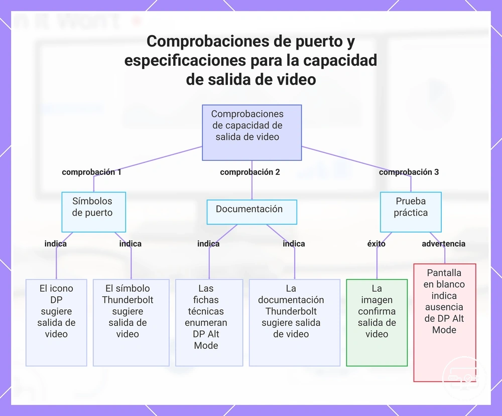 Comprobaciones de puerto y especificaciones para la capacidad de salida de video