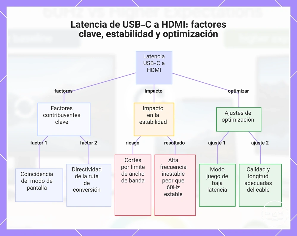Latencia de USB-C a HDMI: factores clave, estabilidad y optimización