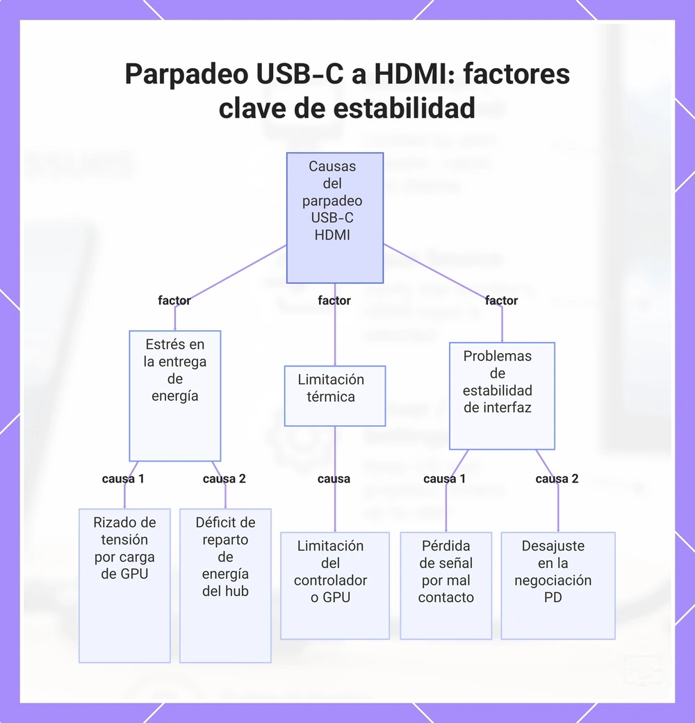 Parpadeo USB-C a HDMI: factores clave de estabilidad