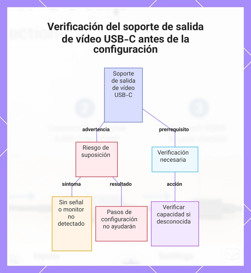 Verificación del soporte de salida de vídeo USB-C antes de la configuración