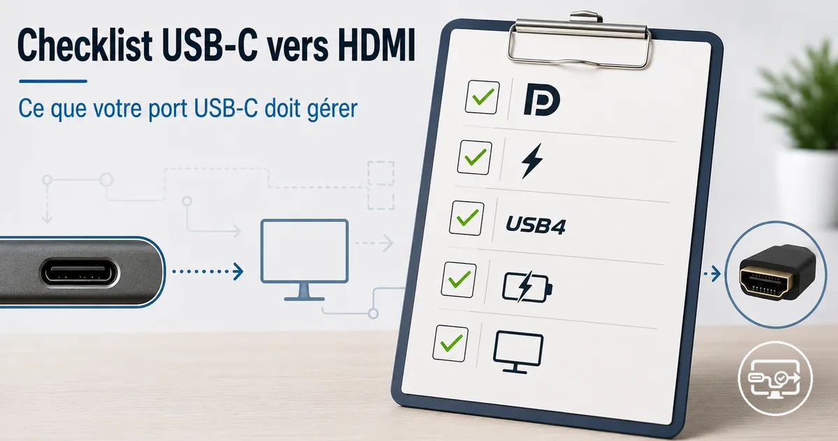 Liste de contrôle des exigences USB-C vers HDMI pour confirmer la prise en charge de la sortie vidéo