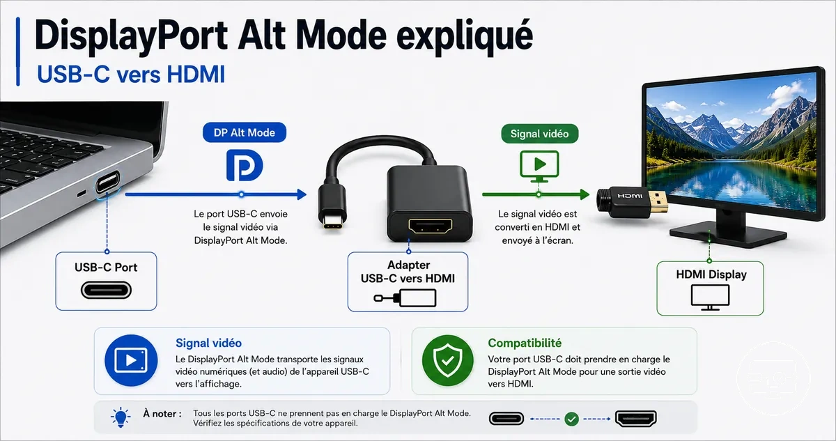 Explication du DisplayPort Alt Mode pour la compatibilité USB-C vers HDMI