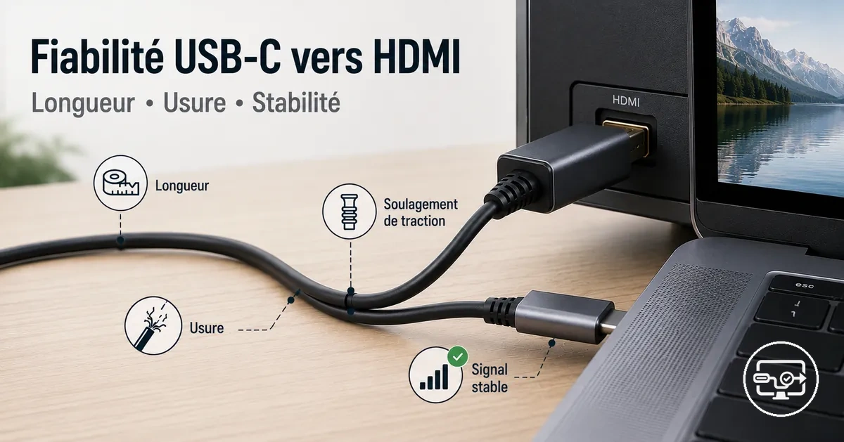 Fiabilité USB-C vers HDMI : longueur de câble, usure et signes de connexion stable