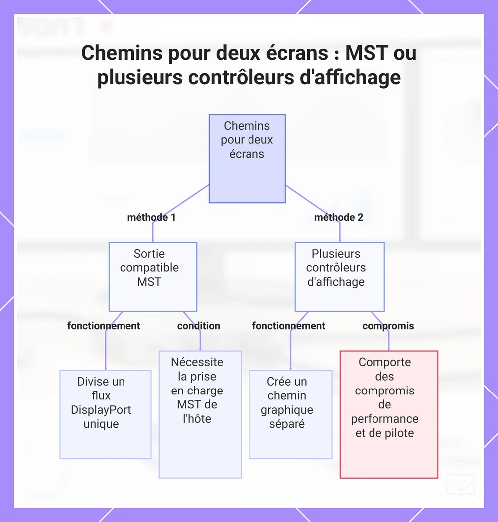 Chemins pour deux écrans : MST ou plusieurs contrôleurs d'affichage