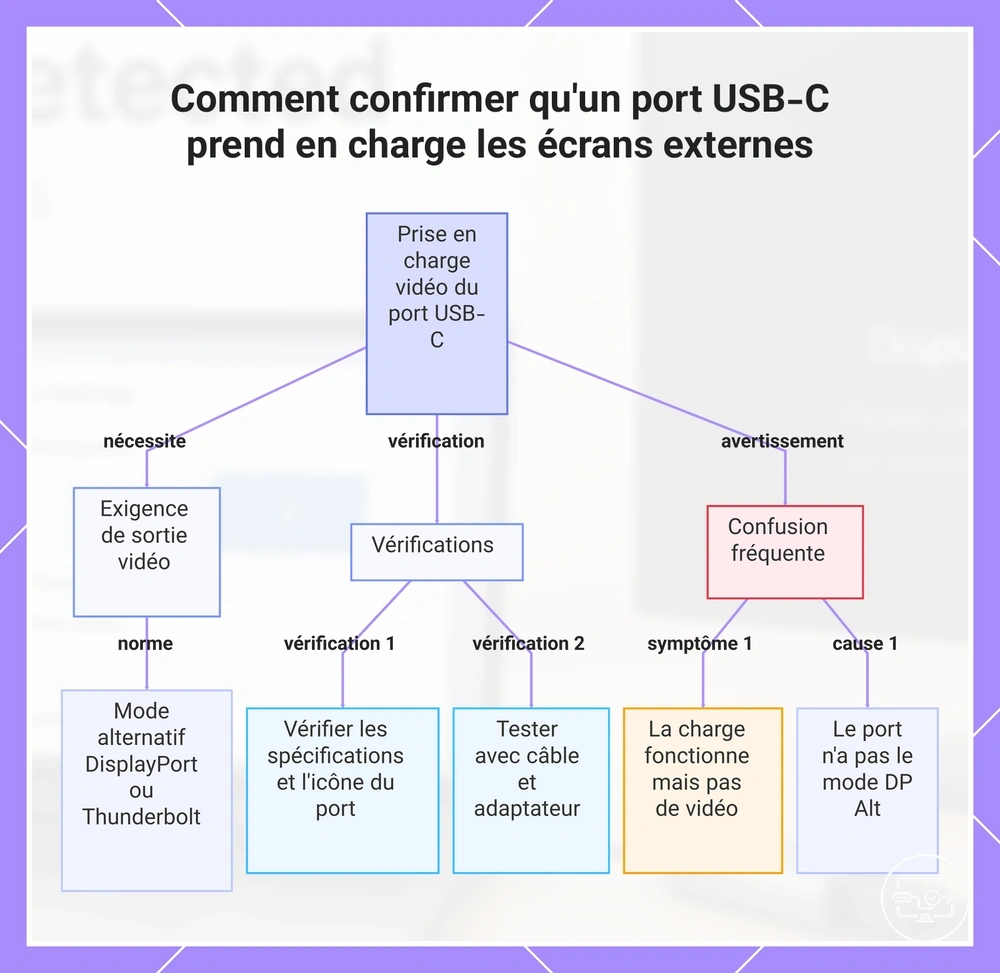 Comment confirmer qu'un port USB-C prend en charge les écrans externes