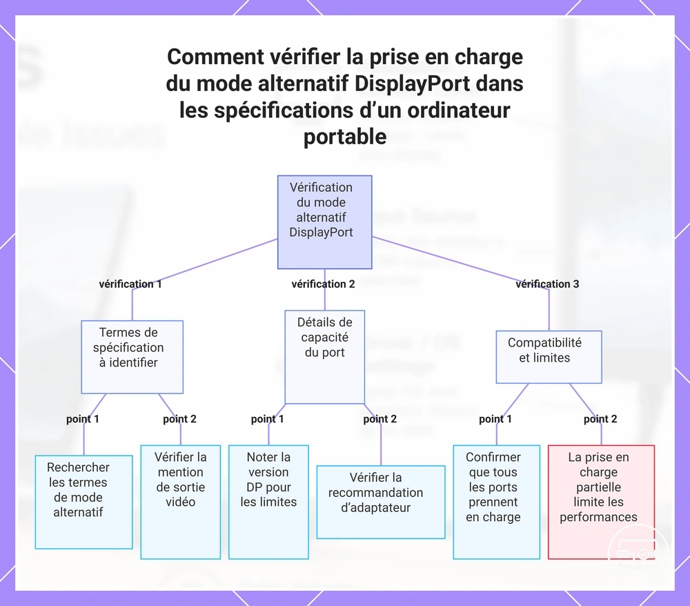 Comment vérifier la prise en charge du mode alternatif DisplayPort dans les spécifications d’un ordinateur portable