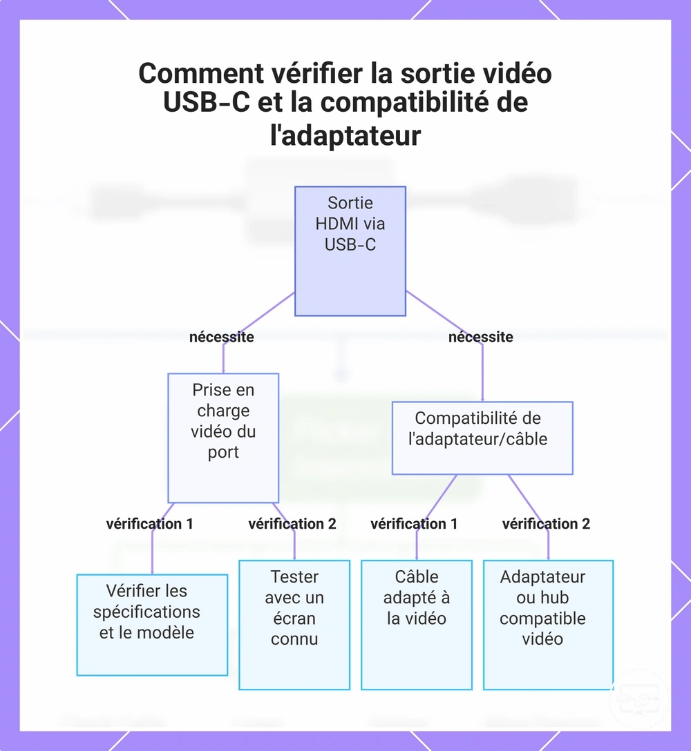 Comment vérifier la sortie vidéo USB-C et la compatibilité de l'adaptateur
