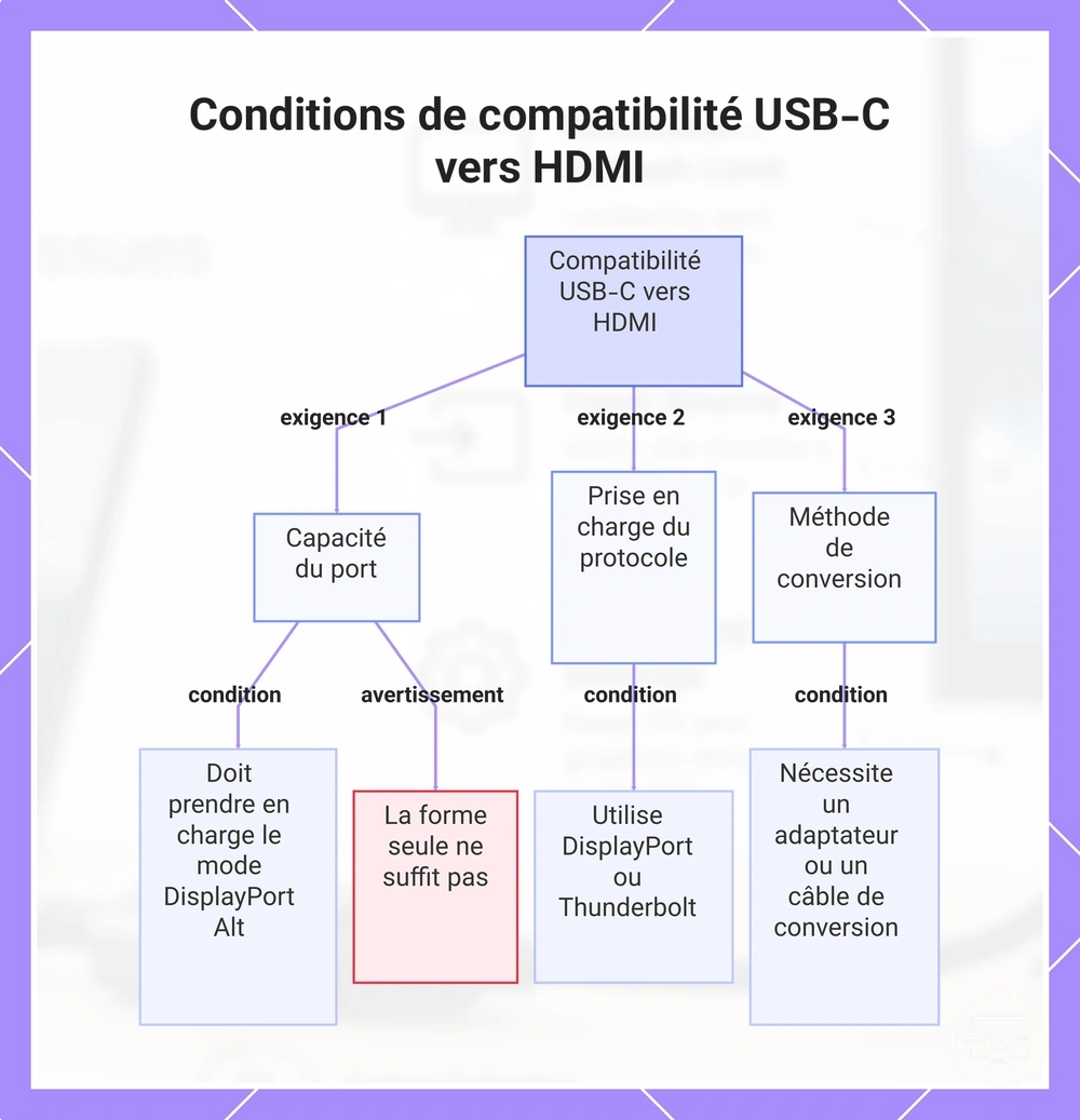 Conditions de compatibilité USB-C vers HDMI