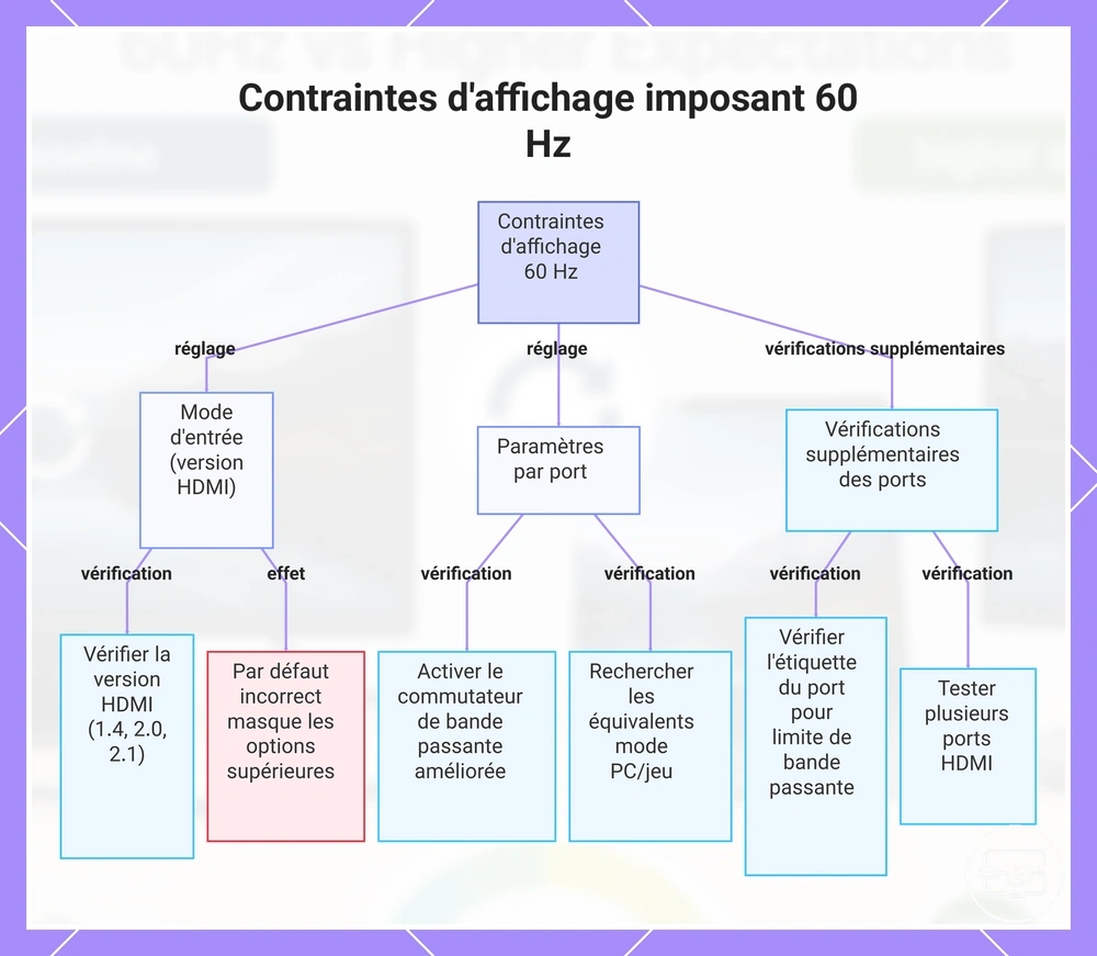 Contraintes d'affichage imposant 60 Hz