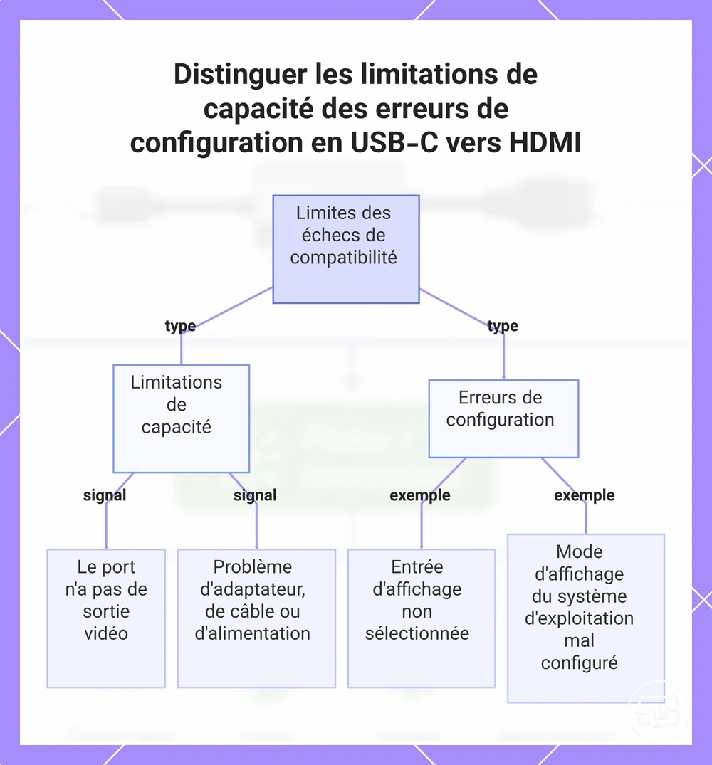 Distinguer les limitations de capacité des erreurs de configuration en USB-C vers HDMI