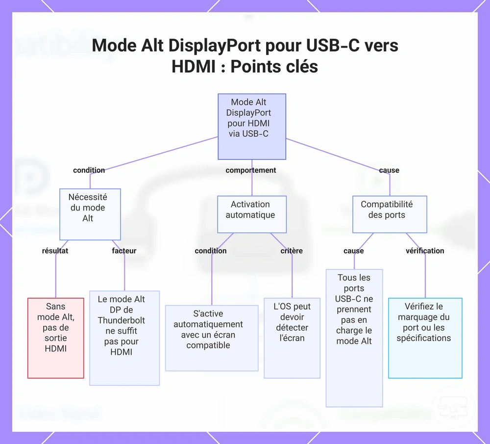 Mode Alt DisplayPort pour USB-C vers HDMI : Points clés