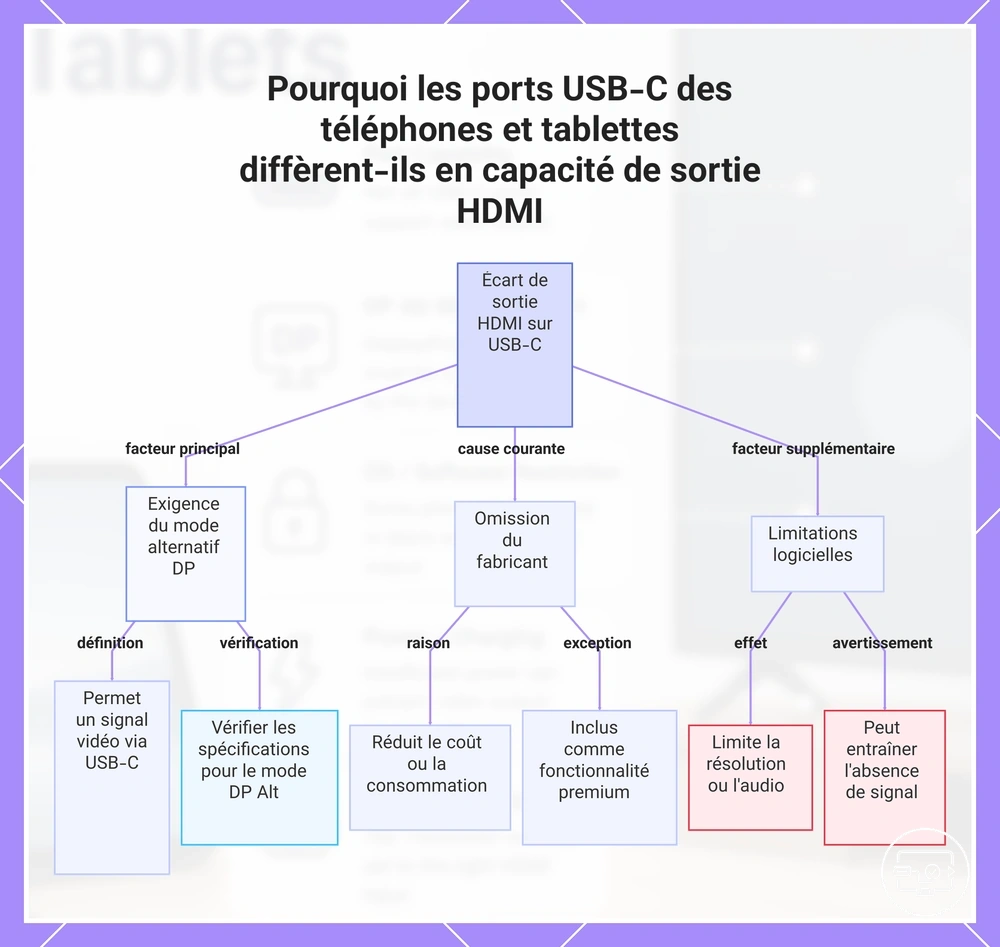 Pourquoi les ports USB-C des téléphones et tablettes diffèrent-ils en capacité de sortie HDMI