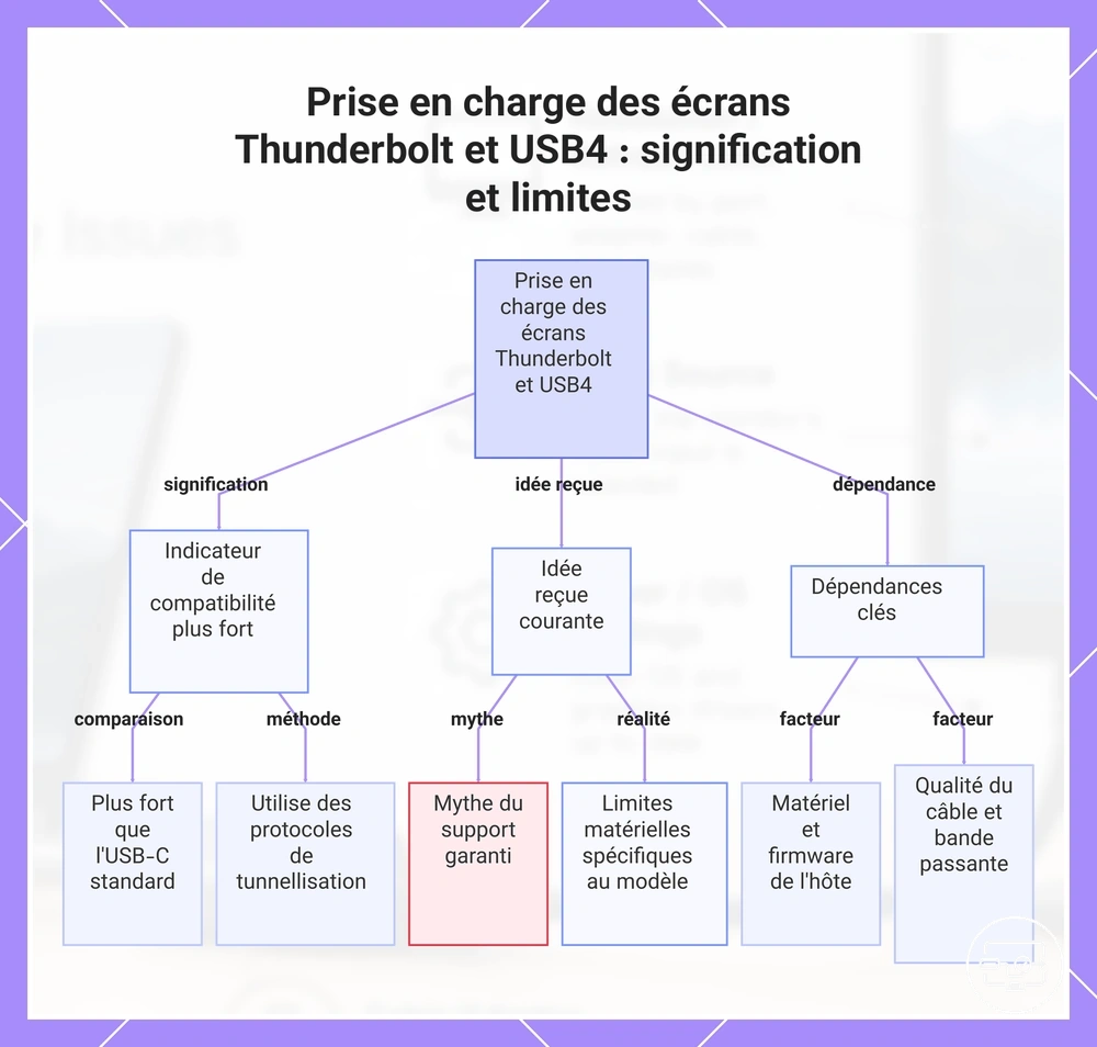 Prise en charge des écrans Thunderbolt et USB4 : signification et limites